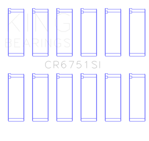 King Engine Bearings Ford 155 (Size +0.75mm) Connecting Rod Bearing Set - CR6751SI0.75 Photo - Primary