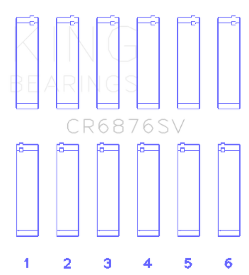 King Engine Bearings Mercedes Benz Om 642 Sputter Replacement (Size +0.25mm) Conrod Bearing Set - CR6876SV0.25 Photo - Primary