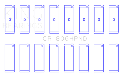 King Engine Bearings Chrysler 361Ci 383Ci (Size STDX) Connecting Rod Bearing Set - CR806HPNDSTDX Photo - Primary