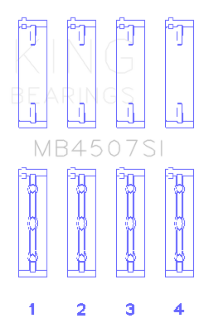 King Engine Bearings Suzuki H25A H27A (Size +0.50mm) Main Bearing Set - MB4507SI0.5 Photo - Primary