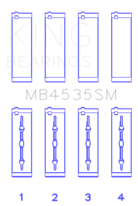 King Engine Bearings Mercedes Benz M 276 DE35 (Size +0.50mm) Main Bearing Set - MB4535SM0.5 Photo - Primary