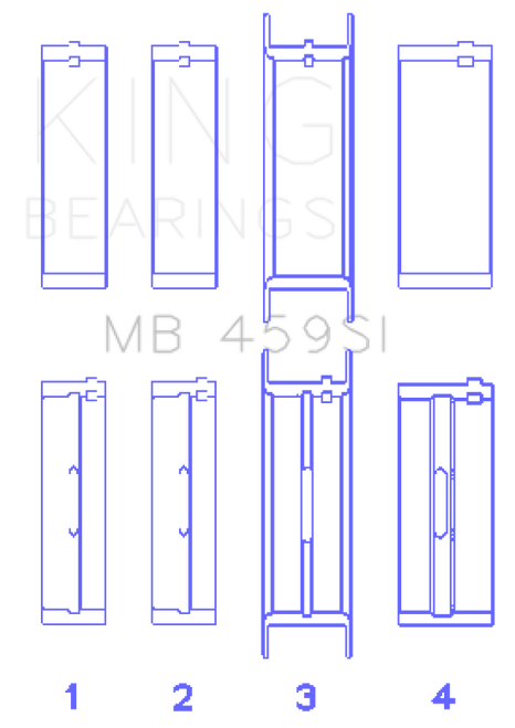 King Engine Bearings Ford V-6 183. (Size +0.50mm) Main Bearing Set - MB459SI0.5 Photo - Primary