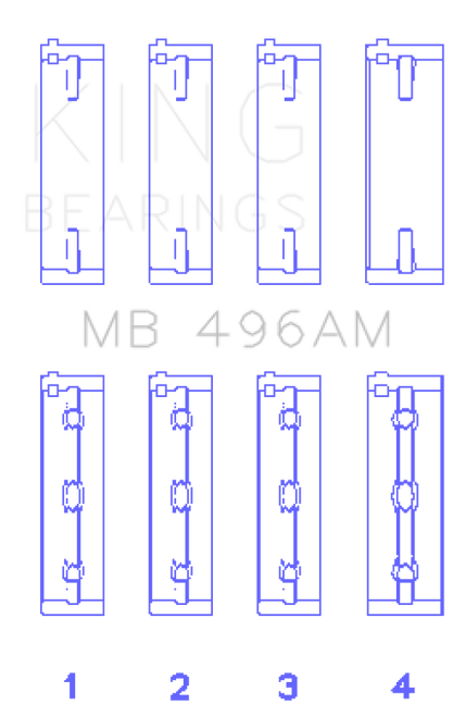 King Engine Bearings Mazda Kl V6 (Size +0.25mm) Main Bearing Set - MB496AM0.25 Photo - Primary