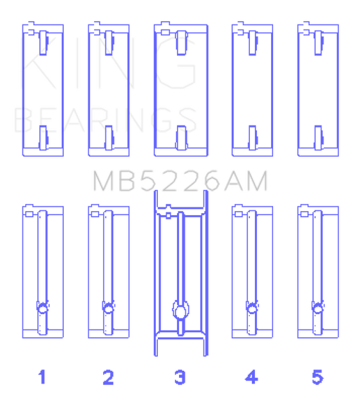 King Engine Bearings Mazda 626 F8 (Size +0.25mm) Main Bearing Set - MB5226AM0.25 Photo - Primary