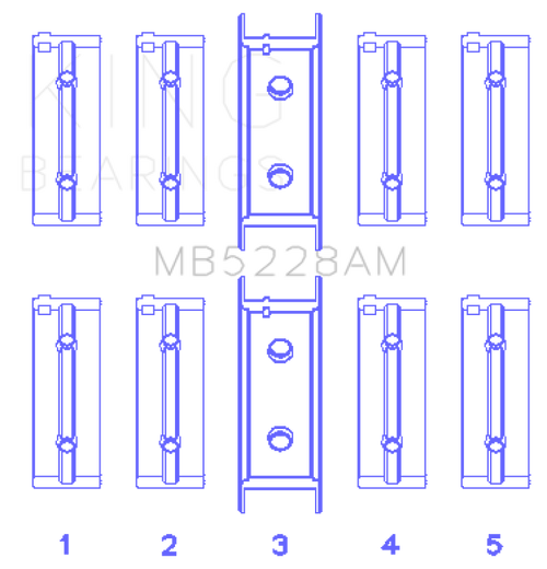 King Engine Bearings Mitsubishi 4G52 (Size +0.50mm) Main Bearing Set - MB5228AM0.5 Photo - Primary