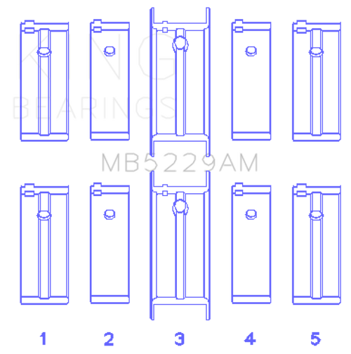 King Engine Bearings Nissan Datsun A12/(Size +0.25mm) Main Bearing Set - MB5229AM0.25 Photo - Primary
