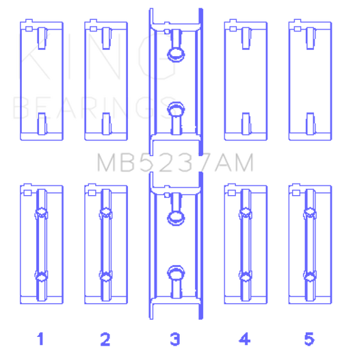 King Engine Bearings Mitsubishi 4G12 (Size +0.25mm) Main Bearing Set - MB5237AM0.25 Photo - Primary