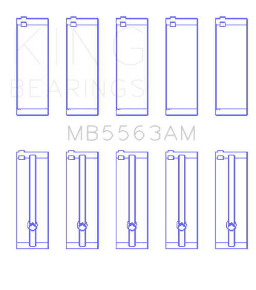 King Engine Bearings Toyota 3Y (Size +0.50mm) Main Bearing Set - MB5563AM0.5 Photo - Primary