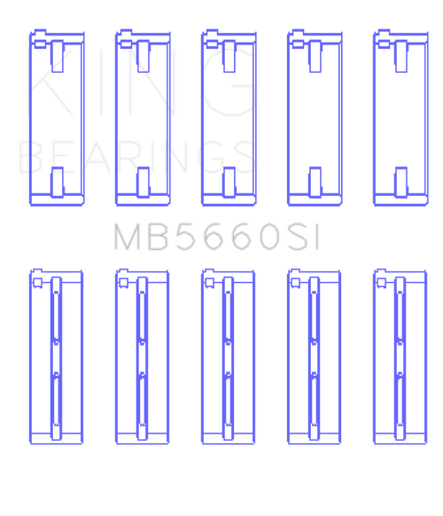 King Engine Bearings Audi/VW Bbz/CAxa/CAva/Azd (Size +0.25mm) Main Bearing Set - MB5660SI0.25 Photo - Primary