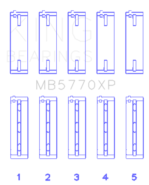 King Engine Bearings Nissan Vk45Dd/E/Vk50Ve/Vk56DE/Vd (Size STDX) Main Bearing Set - MB5770XPSTDX Photo - Primary