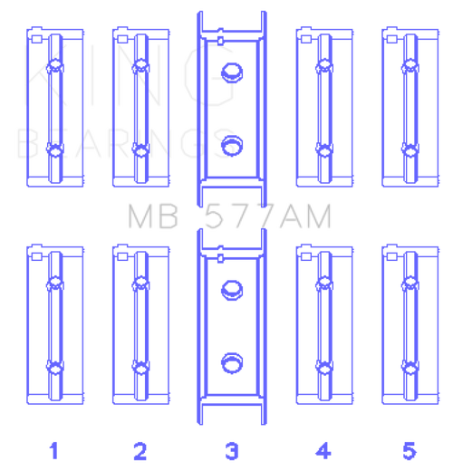 King Engine Bearings Mitsubishi 4G52 (Size +0.50mm) Main Bearing Set - MB577AM0.5 Photo - Primary