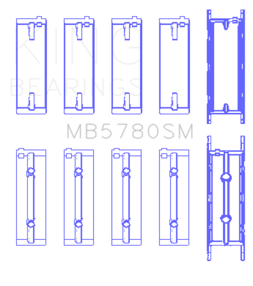 King Engine Bearings BMW N47 D20 A/B/C/D/N47 C20 A (Size +0.50mm) Main Bearing Set - MB5780SM0.5 Photo - Primary