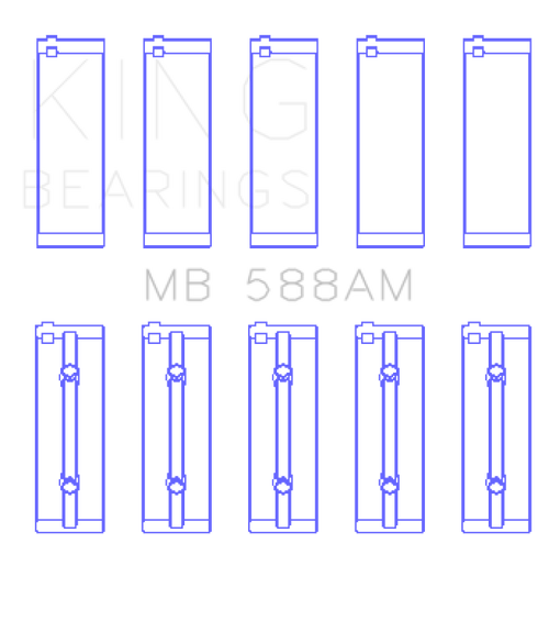 King Engine Bearings Renault C1E/E7F/K7J/C1J/C6J (Size +0.25mm) Main Bearing Set - MB588AM0.25 Photo - Primary