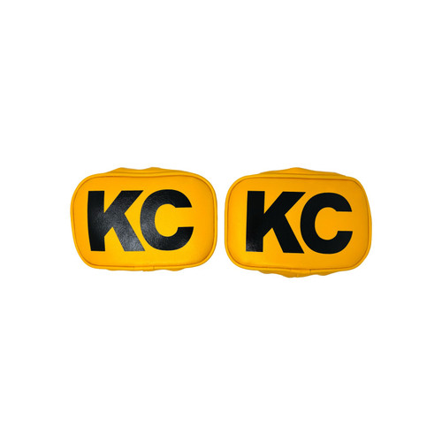 KC HiLiTES Retro 5in x 7in Rectangular Yellow Vinyl Light Cover w/ Black KC Logo (Pair) - 5601 User 1