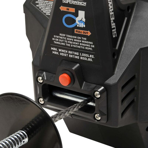 Superwinch Hand Hauler 1000 Winch 24 VDC 1000 lbs Line Pull Soft Shackle Rope End Safely - 1710001 Photo - Close Up