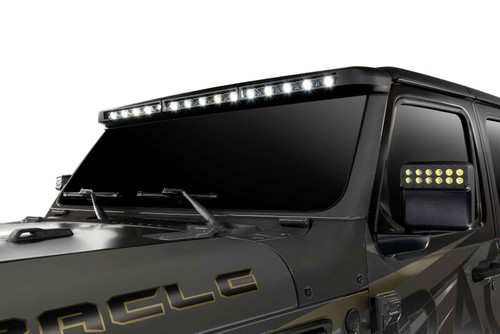 Oracle Jeep Wrangler JL/Gladiator JT Integrated Windhsiled LED Light Bar System - 5917-023 Photo - Mounted