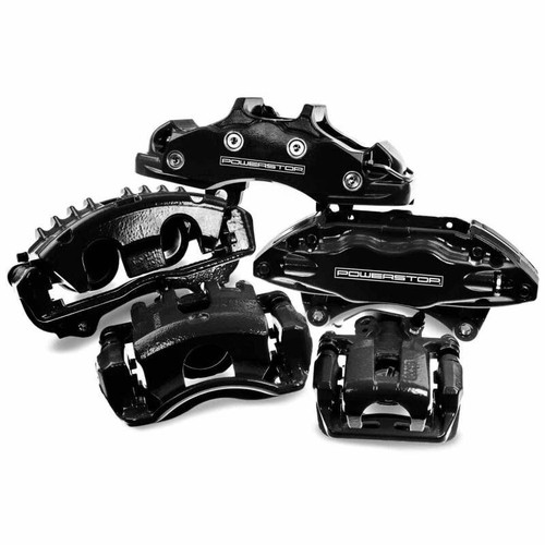 Power Stop 04-08 Acura TSX Rear Black Caliper - Pair w/Bracket - S2068BLK Photo - out of package
