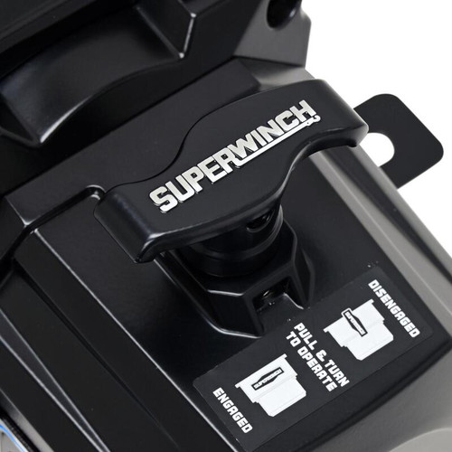 Superwinch 12000 LBS 12V DC 3/8in x 80ft Synthetic Rope SX12SR Winch - Semi Gloss Black - 1712204 Photo - Close Up