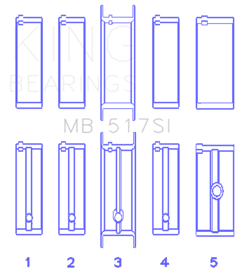 King Engine Bearings Chrysler 360 Crankshaft Main Bearings - MB517SI040 Photo - Primary