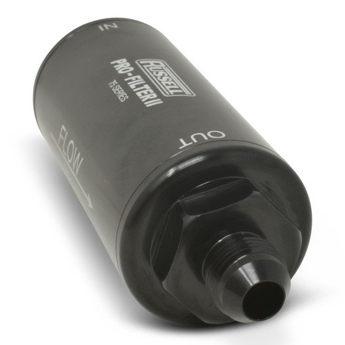 Russell Performance ProFilter 2 Fuel Filter 6 1/4in Long 10 Micron 10AN Male In/Out - Black - 751001 360 Degree Image Set