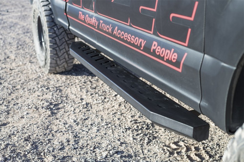 Deezee Universal Chevrolet/GMC/Dodge/Ford Full Size Running Board ExtCab Section Louvered Black - DZ16511 Photo - Mounted