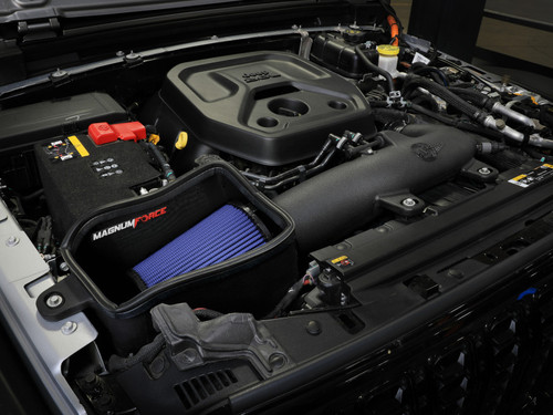 aFe 24-25 Jeep Wrangler JL 4XE L4 2.0L Magnum FORCE Stage-2 Cold Air Intake System w/ Pro 5R Filter - 54-13081R Photo - Mounted