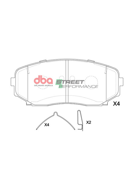 DBA 2018+ Mitsubishi Eclipse Cross SP Performance Front Brake Pads - DB15252SP Technical Drawing