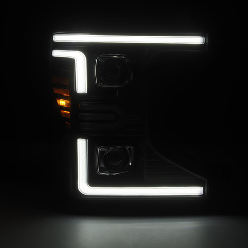 AlphaRex 20-22 Ford F-250/350/450/550 SD LUXX-Series LED Proj Headlights Bk w/Acv Light SS & SBDRL - 880341 User 4