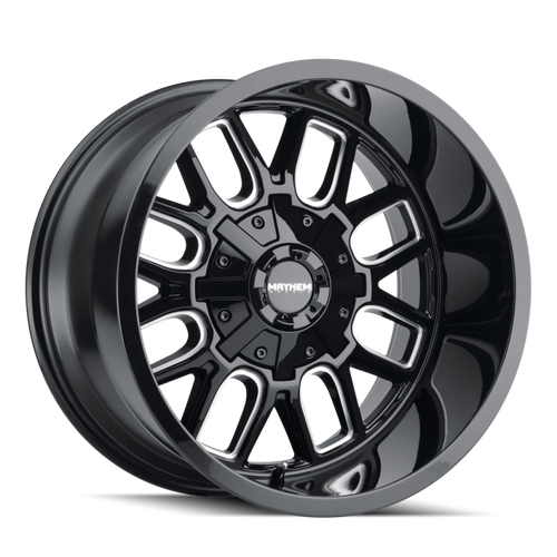 Mayhem 8107 Cogent 18x9 / 8x170 BP / 0mm Offset / 125.2mm Hub Gloss Black Milled Wheel - 8107-8970BM Photo - Primary