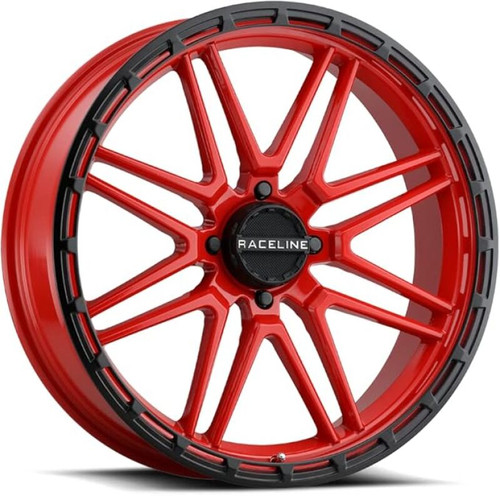 Raceline A11RB Krank-XL 20x7in / 4x156 BP / 0mm Offset / 132.5mm Bore - Red/Black Wheel - A11R-20756-00 User 1