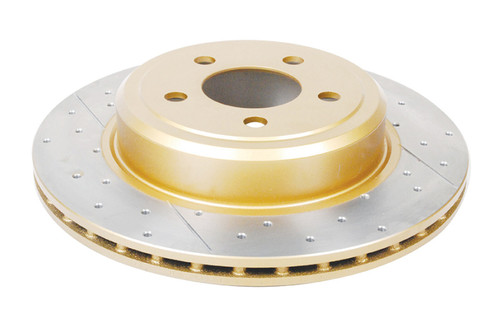 DBA 05-09 Chrysler 300 C Rear Gold Cross Drilled & Slotted KP Street Series Rotor - DBA2439X Photo - Primary