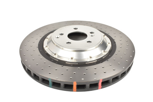 DBA 16-21 Mercedes-Benz C63 S AMG 5000 Series Drilled & Dimpled Front Brake Rotor w/Anodized Hat - DBA53884SLVXD Photo - Primary