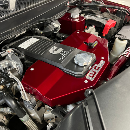 Wehrli 10-24 Dodge Cummins 6.7L Fabricated Aluminum Engine Cover - Semi-Gloss Black - WCF100730-SGB User 2