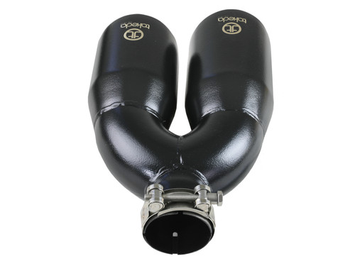 aFe Takeda 2.5in 304 Stainless Steel Clamp-on Exhaust Tip Passenger Side 2.5in Inlet 4inDual - Black - 49T25484-B121 Photo - Unmounted