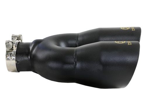 aFe Takeda 2.5in 304 Stainless Steel Clamp-on Exhaust Tip Driver Side 2.5in Inlet 4inDual-Black - 49T25484-B122 Photo - Unmounted