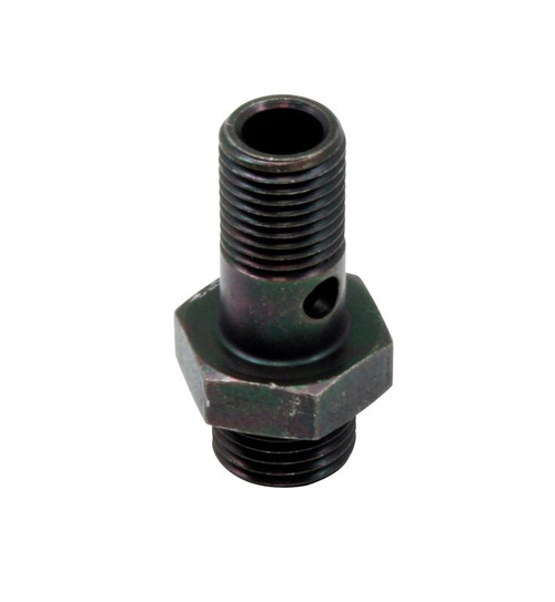 AEM High Volume Fuel Rail Banjo Fitting w/ Hole - Male -6AN ORB thread (9/16in -18) - 25-603 Photo - Primary