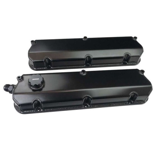 Moroso Ford 302/351W 2-3/4in Tall Aluminum Valve Covers - Black (w/-12AN Vac Fitting & Oil Fill) - 68478 User 1
