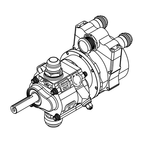 Peterson Fluid Systems R4 1-Stage Oil Pump - Left Side Mount - Rear Drive w/ Vac - 04-1804 Line Art