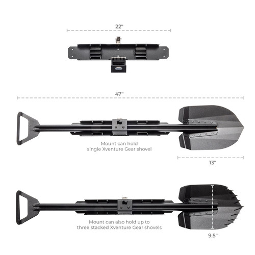 Go Rhino Xventure Gear Sharktooth Stackable Shovel - Textured Black - XG-RS50020T Photo - Close Up