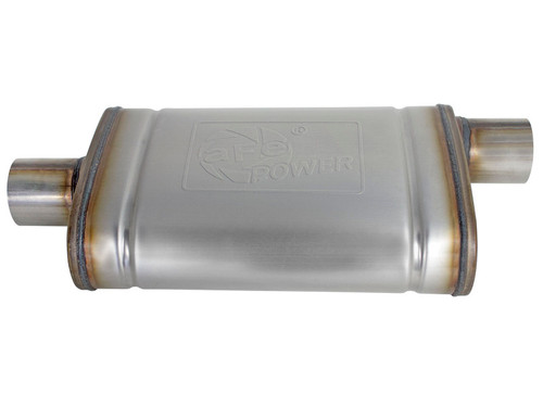 afe MACH Force-Xp Muffler 2-1/2 IN ID Offset/Center x 9 IN W x 4 IN H x 14 IN L - Oval Body - 49M00029 Photo - Unmounted