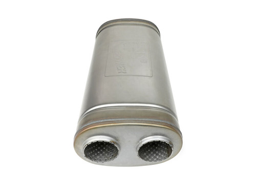 afe MACH Force-Xp Muffler 2-1/2 IN Dual Inlet/Dual Outlet 5 IN H x 8 IN W x 18 IN L - Oval Body - 49M00052 Photo - Unmounted