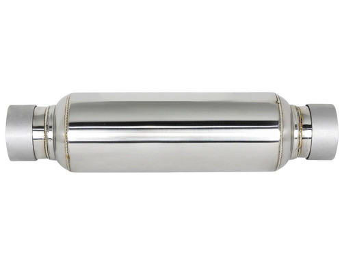 afe MACH Force-Xp Resonator 2-1/2 IN Inlet/Outlet x 4 IN Dia. x 12 IN Body x 15 IN Overall Length - 49M10003 Photo - Unmounted