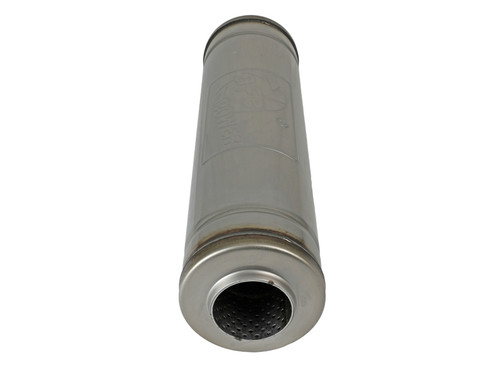afe MACH Force-Xp Muffler 2-1/2 IN ID Center/Center x 5 IN Dia. x 18 IN L - Round Body - 49M30048 Photo - Unmounted