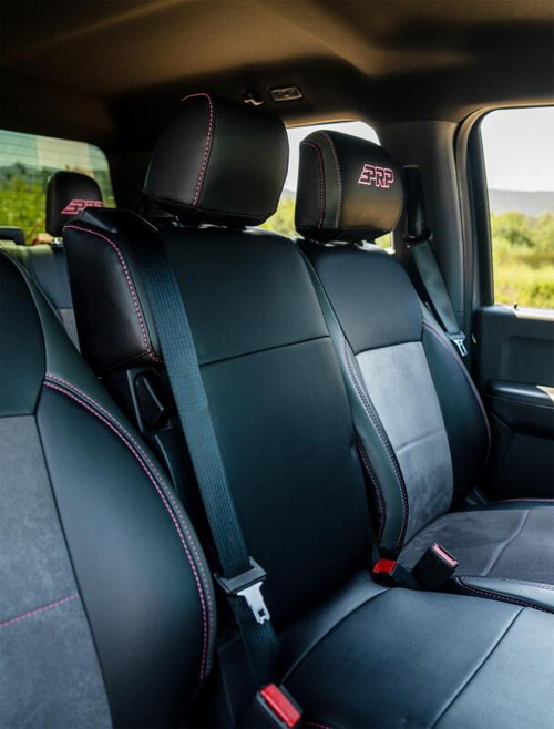 PRP 2015+ Ford F150 / 2017+ Super Duty Center Jump Seat Cover w/ Std. Console - Red - B095-01 Photo - Close Up