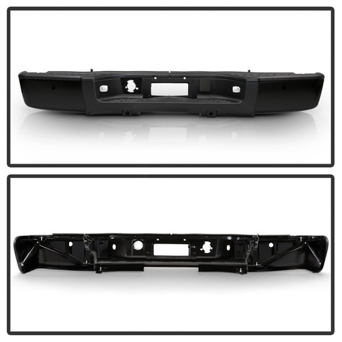 xTune 07-13 Chevy Silverado 1500 w/Parking Sensor OEM Style Steel Rear Bumper - BLK RB-CS07-SET-WS-B - 9047091 Photo - Unmounted