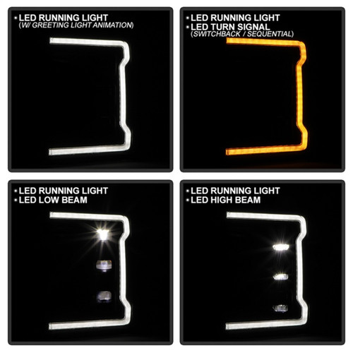 Spyder 17-19 Ford F-250/F-350/F-450 High-Power LED Headlights - Black (PRO-YD-FS17LEDAP-SEQSBGR-BK) - 5088994 Photo - Unmounted