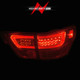 ANZO 11-13 Jeep Grand Cherokee LED Taillights w/ Lightbar Chrome Housing Red/Clear Lens 4pcs - 311442 Photo - Unmounted