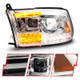 ANZO 09-18 Dodge Ram 1500/2500/3500 Full LED Proj Headlights w/Switchback Light Bar - Chrome - 111596 Photo - Unmounted