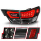 ANZO 11-13 Jeep Grand Cherokee LED Taillights w/ Lightbar Black Housing/Clear Lens 4pcs - 311439 Photo - Unmounted