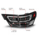 ANZO 11-13 Jeep Grand Cherokee LED Taillights w/ Lightbar Black Housing/Clear Lens 4pcs - 311439 Photo - Unmounted